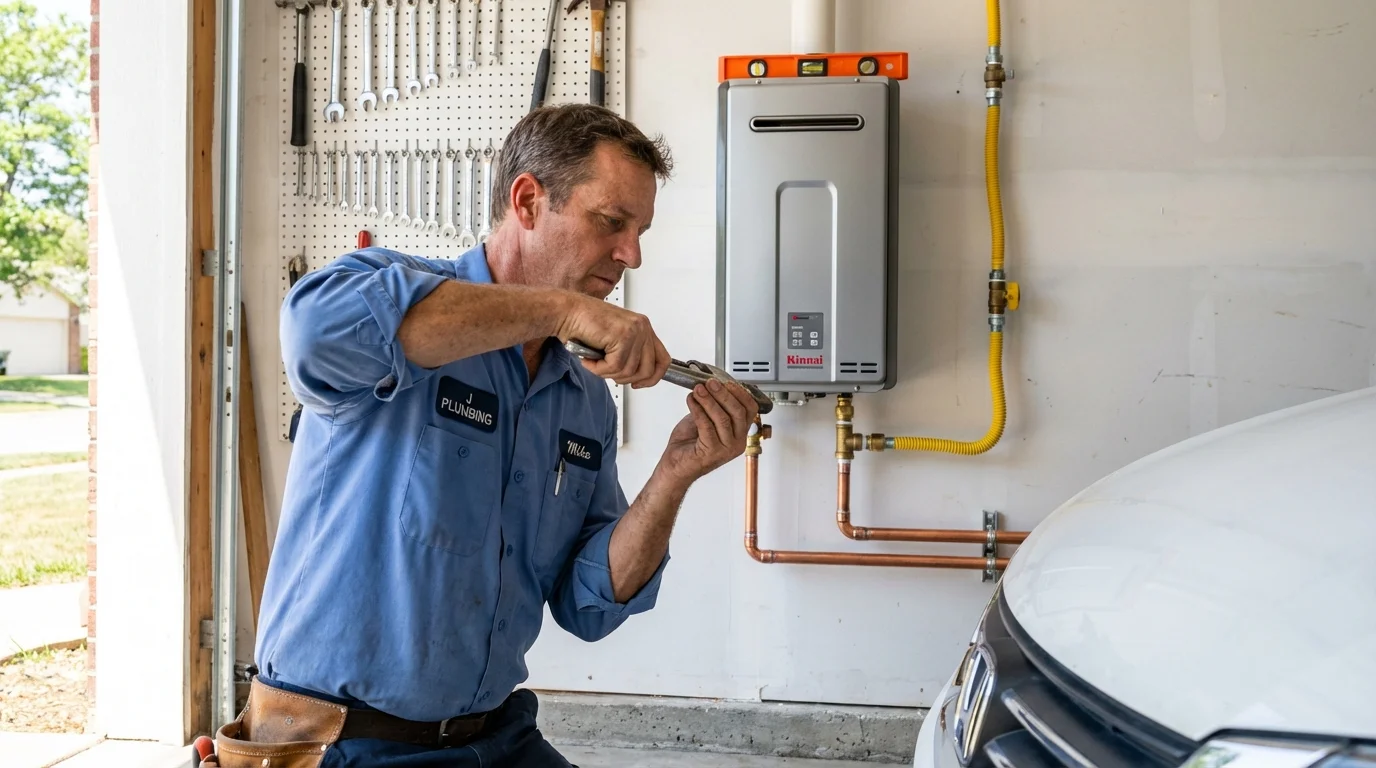 Tankless water heater installation by a Johns Plumbing LLC plumber in Falls Church